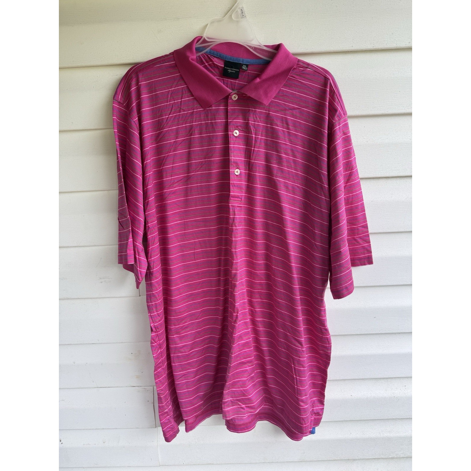 Fairway Greene Polo Shirt Sz Xxl Short Sleeve Golf Pink Stripe Nwot Fairway Greene Polo Shirt Sz Xxl Short Sleeve Golf Pink Stripe Nwot